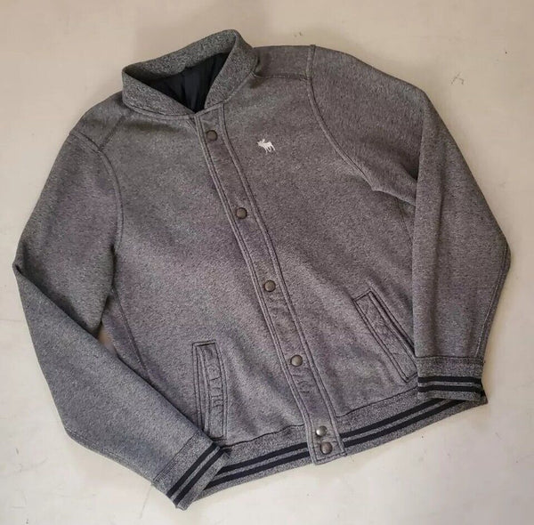 Abercrombie Fitch Jacket Baseball Varsity and Hoodie 2 in 1 Mens XL Grey Jersey