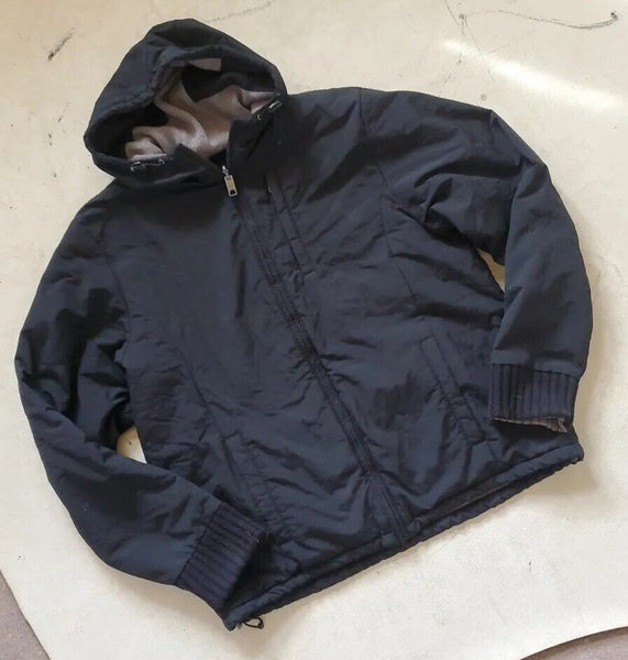 SCHOTT Jacket Coat Reversible Mens XL Black Grey Hooded Waterproof and Knit