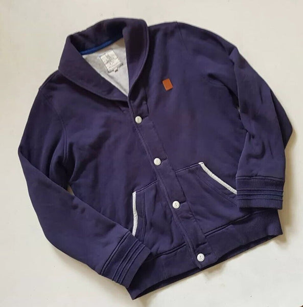 HENRI LLOYD Jacket Mens XL Navy Blue Jersey Shawl Collar - Retro USA Tennis Club