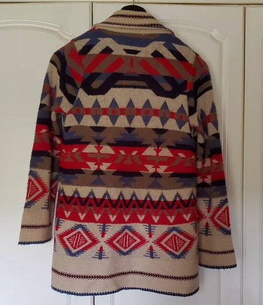 Vintage Handknit Cardigan Womens S By Eskimo Y2k Jacquard Coat