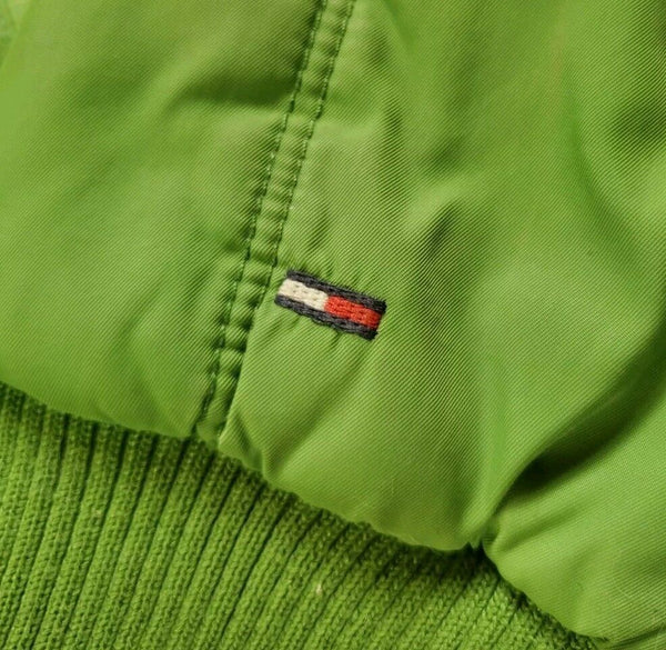 Vintage Tommy Hilfiger Jacket Y2K Mens L Padded Baseball Varsity Puffer Green