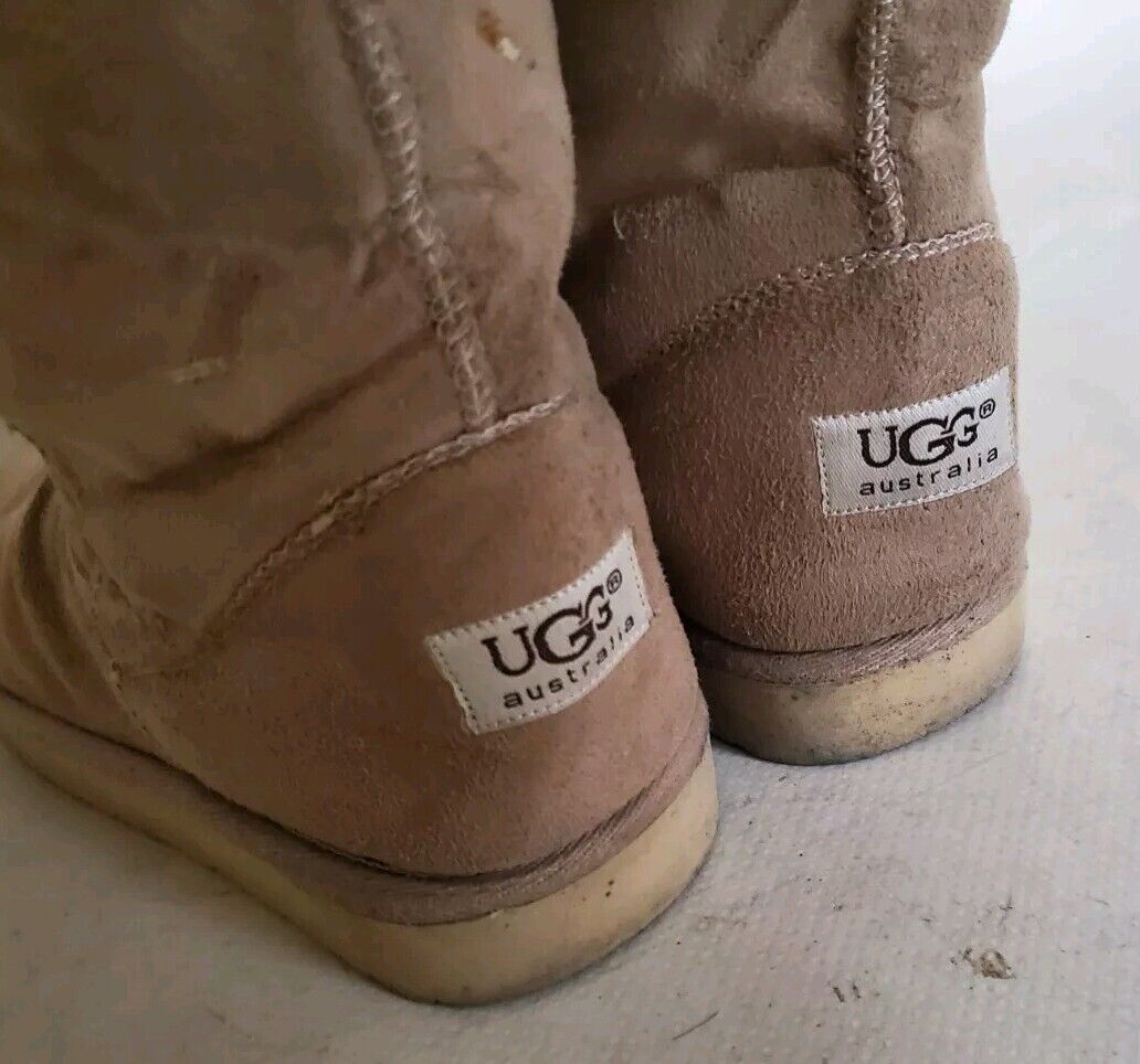 UGG Boots Classic Mid Calf Womens Uk 4.5 Eu 37 Wheat Suede Shearling Lining