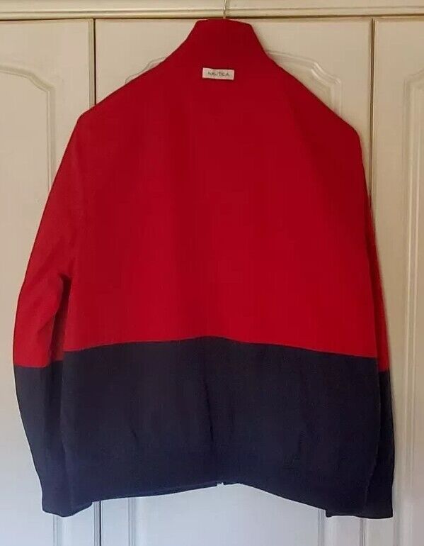 Vintage NAUTICA Sailing Jacket Mens XL Reversible Navy Blue Red