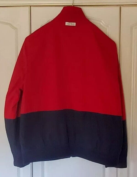 Vintage NAUTICA Sailing Jacket Mens XL Reversible Navy Blue Red