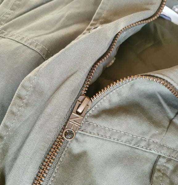 Adidas Neo Coat Jacket Womens S Khaki Green Cotton Lightly Padded