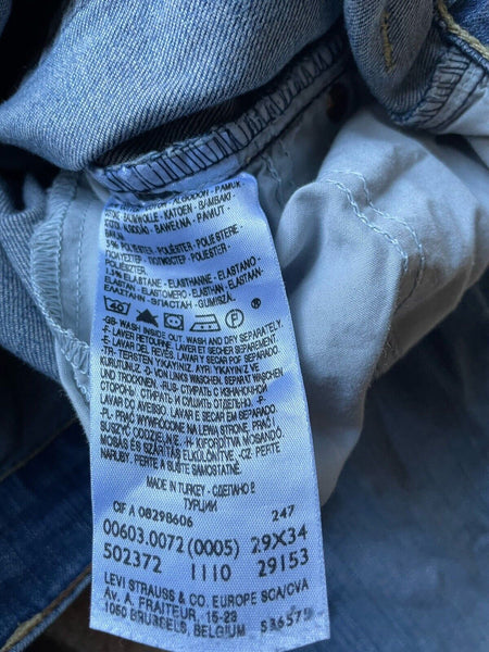 Womens Levis Jeans 511 W 29 L 34 Blue Denim Red Tab C13