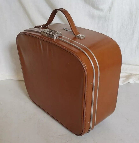 Vintage Antler Revelation Suitcase Set Med Case Xl Vanity Tan Leather Look 50's