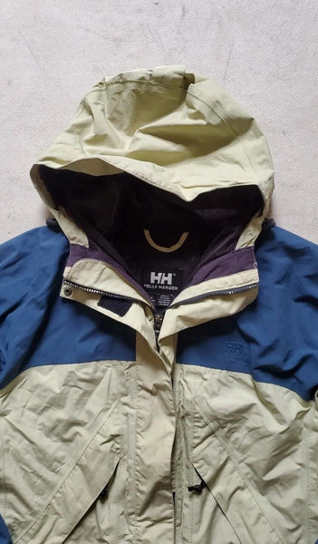 HELLY HANSEN JACKET COAT Mens S Helly Tech Hooded Mesh Lining Sand Blue