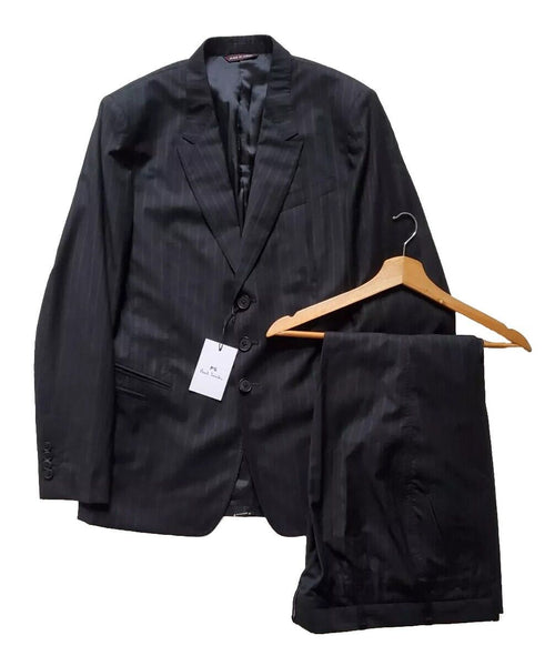 PAUL SMITH Suit Slim Fit Jkt 40 R Trs 32 Black Pinstripe Japan Import Rrp £1650