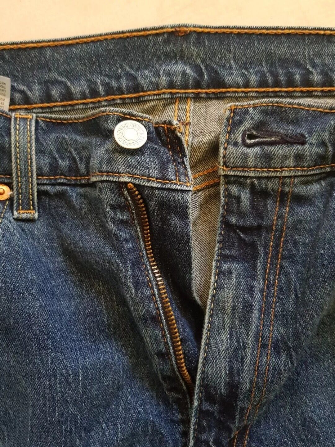LEVIS 505 Jeans Mens W 36 L 32 Vintage Blue Stretch Denim Red Tab Regular Fit