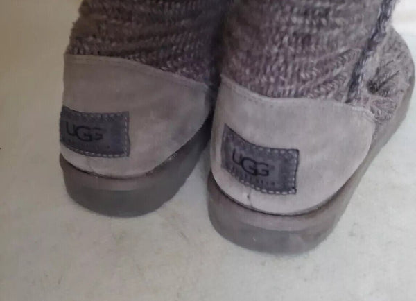 UGG Boots Classic Cardy Knit Sweater Sock Grey Womens Uk 5 Eu 38 Vintage Y2K