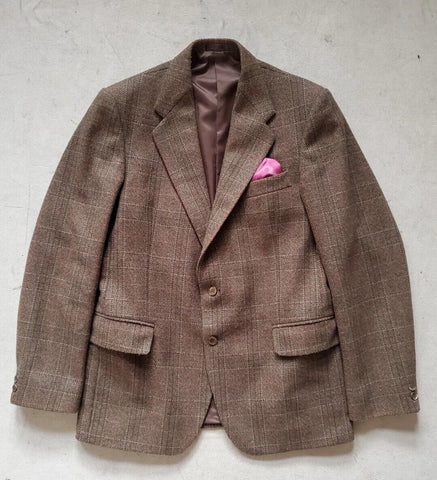 Hardy Aimes Hepworths Jacket Blazer Mens 40 Green Wool Window Pane Check