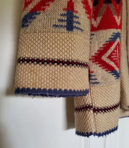 Vintage Handknit Cardigan Womens S By Eskimo Y2k Jacquard Coat