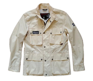 Belstaff Jacket Rallymaster 350 Pro Womens Size M 42 Ivory Nylon Motorcycle