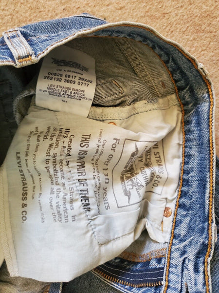 LEVIS 525 Cropped Jeans Womens W26 L24 vintage blue denim red tab