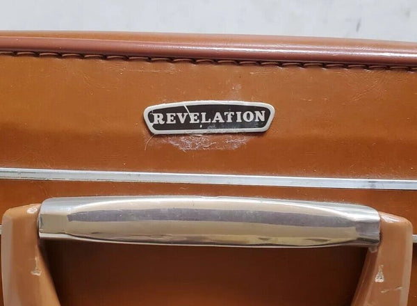 Vintage Antler Revelation Suitcase Set Med Case Xl Vanity Tan Leather Look 50's