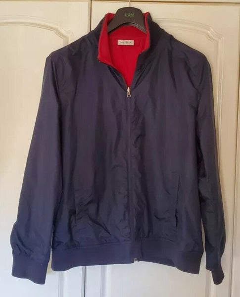 Vintage NAUTICA Sailing Jacket Mens XL Reversible Navy Blue Red
