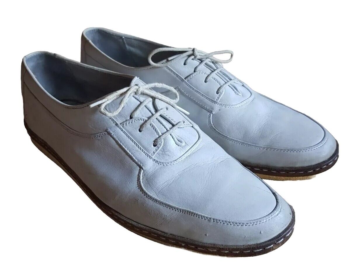 MARINOZZI Shoes Mens Uk 8 Eu 42 Cream Leather Handmade in Italy