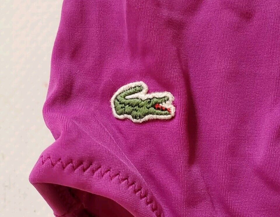 LACOSTE Bikini Swimsuit 1 Piece Size M Berry Purple New With Pouch