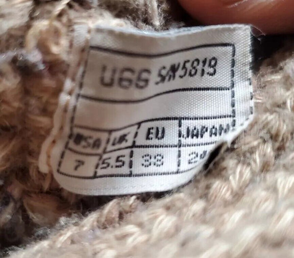 UGG Boots Classic Cardy Knit Sweater Sock Wheat Womens Uk 4 - Read Description
