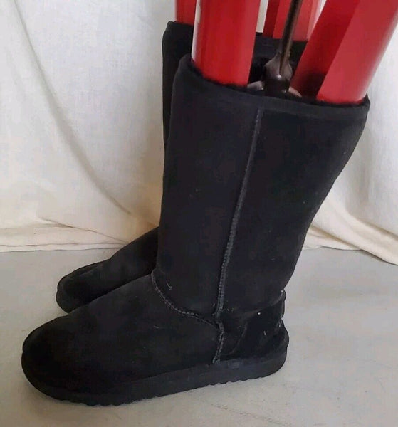 UGG Boots Classic Mid Calf Womens Uk 4 Eu 37 Black Suede Shearling Lining