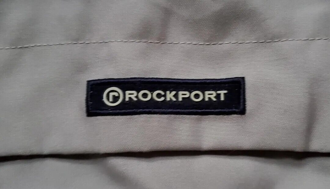 Rockport Harvard Bomber Jacket Mens XL Harrington Beige Waterproof Mesh Lined