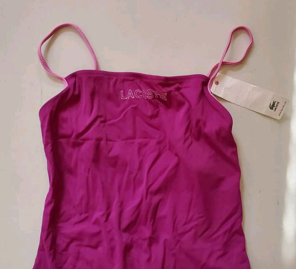 LACOSTE Bikini Swimsuit 1 Piece Size M Berry Purple New With Pouch