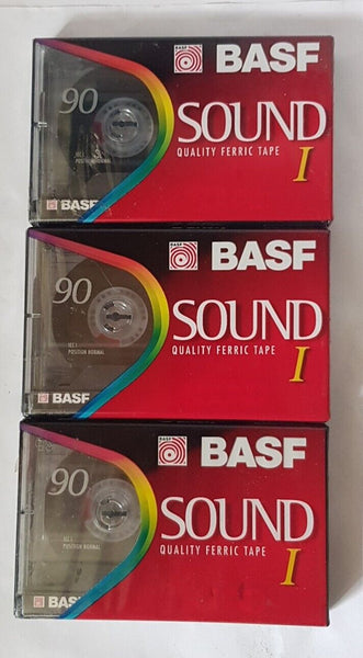 BASF Sound 1 Cassette Tapes X 3 Quality Ferric 90 Min New and Sealed