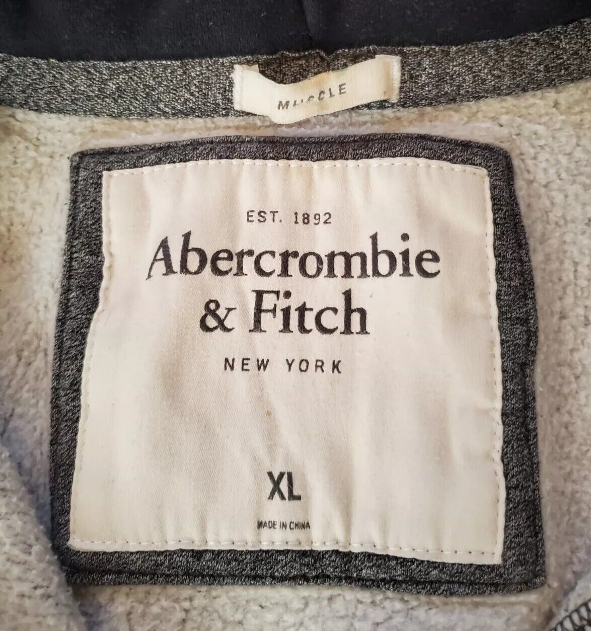 Abercrombie Fitch Jacket Baseball Varsity and Hoodie 2 in 1 Mens XL Grey Jersey
