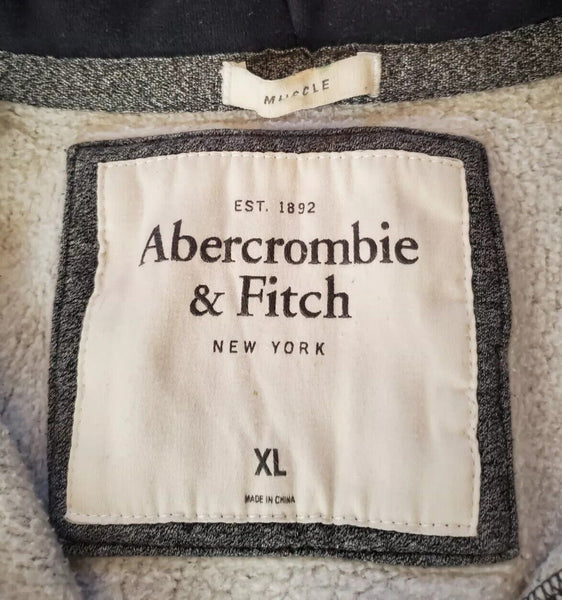 Abercrombie Fitch Jacket Baseball Varsity and Hoodie 2 in 1 Mens XL Grey Jersey