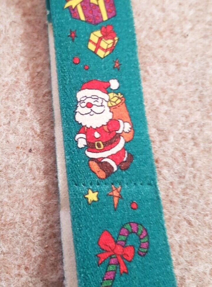 Vintage Christmas Santa Braces Suspenders Adjustable Green Original 1980's