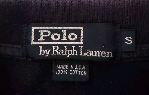 Vintage RALPH LAUREN Polo Shirt Men S Polo Club Gold Crest Navy Blue Made In USA