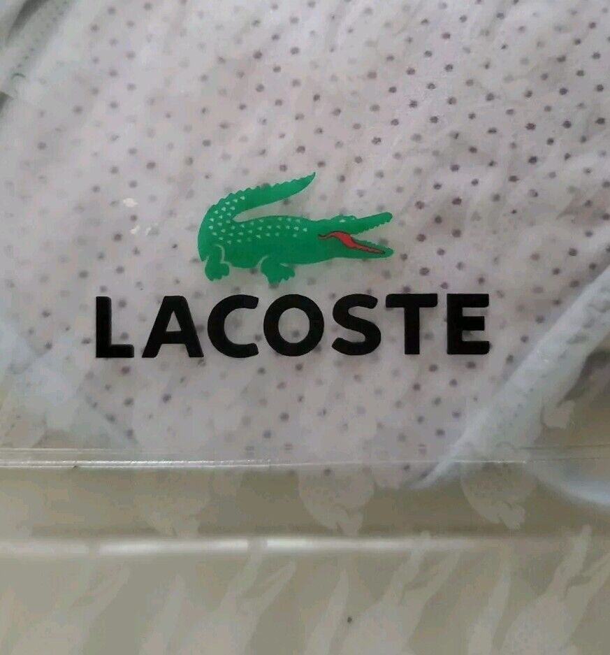 LACOSTE Bikini Swimsuit 2 Piece Halter Neck Size S Stripes Spots New With Pouch