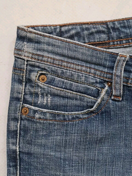 LEVIS Capri Jeans Pants Womens W 30 L 22 Blue Stretch Denim Red Tab