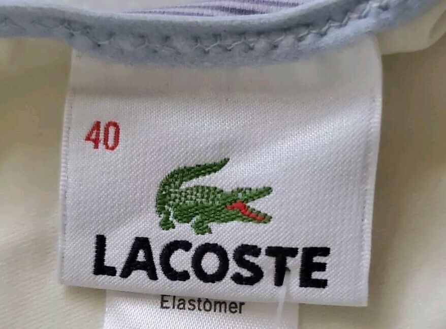 LACOSTE Bikini Swimsuit 2 Piece Halter Neck Size S Stripes Spots New With Pouch