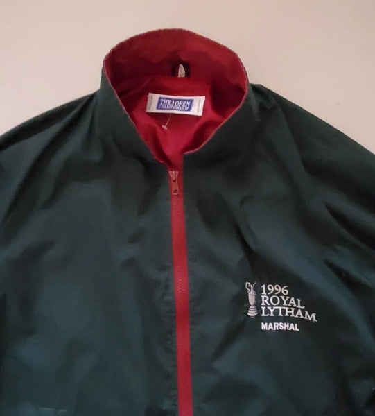 British Open Golf Championship Jacket Mens L Royal Lytham Vintage 1996 Green Red