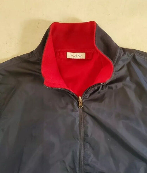 Vintage NAUTICA Sailing Jacket Mens XL Reversible Navy Blue Red