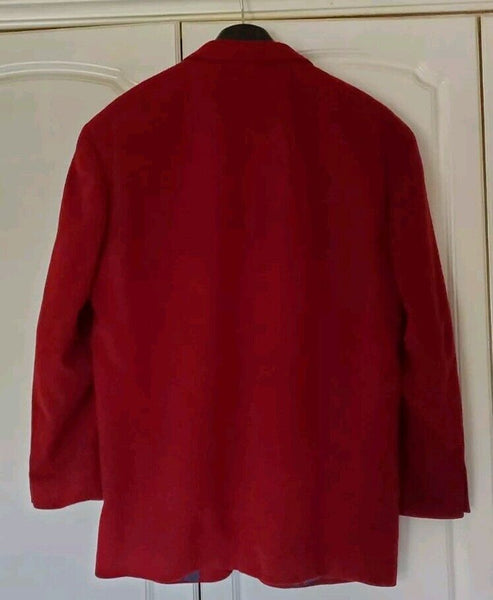 Vintage HUGO BOSS Blazer Jacket Mens 44 Cashmere Wool Scarlet Red Easy Line 80's