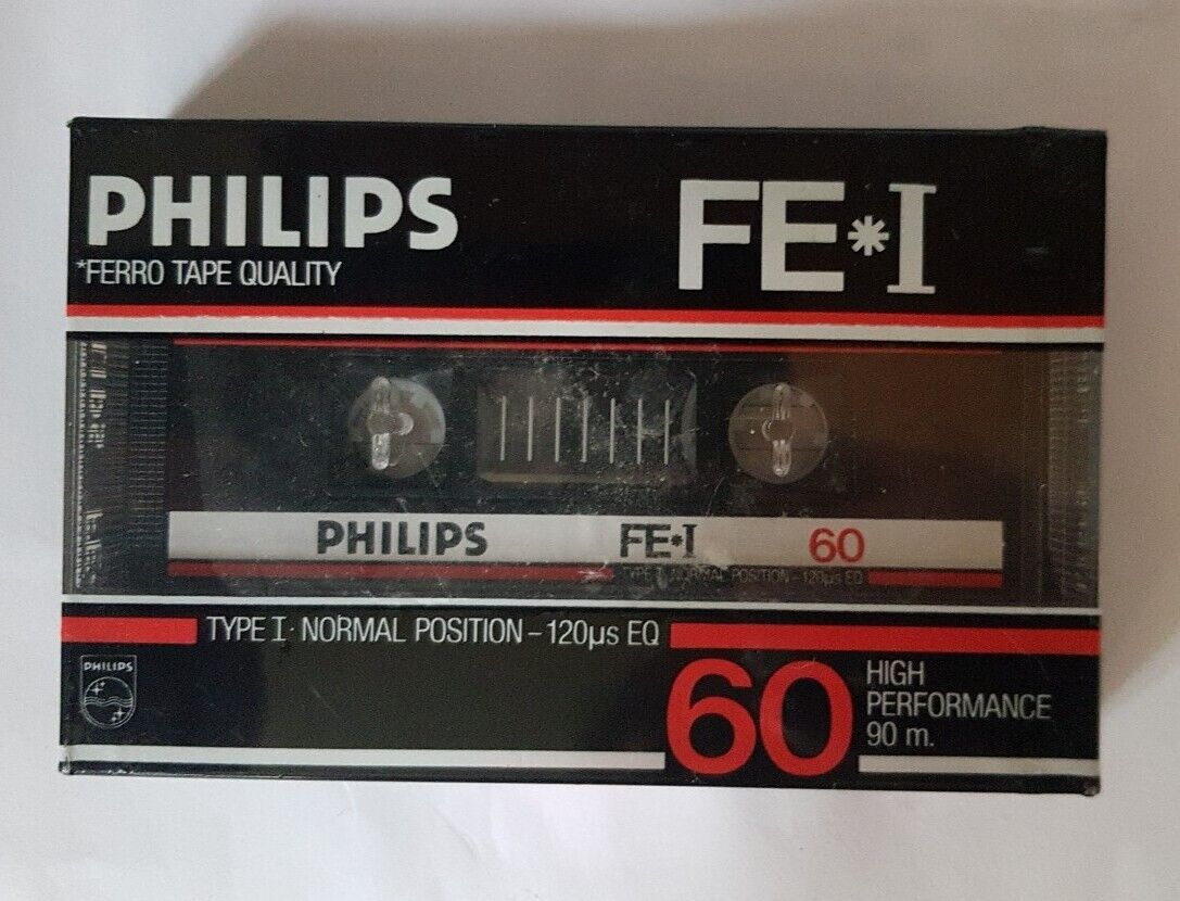 PHILIPS FE1 60 Blank Cassette Tapes X 3 Type I New Sealed with Tape Holder