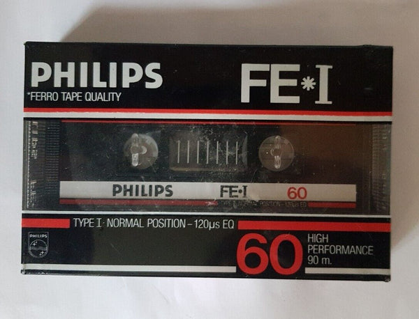 PHILIPS FE1 60 Blank Cassette Tapes X 3 Type I New Sealed with Tape Holder
