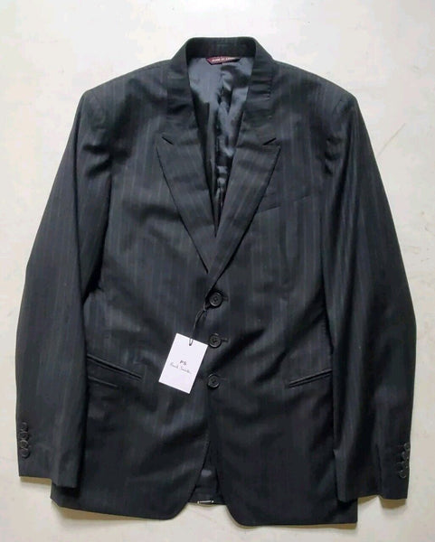 PAUL SMITH Suit Slim Fit Jkt 40 R Trs 32 Black Pinstripe Japan Import Rrp £1650