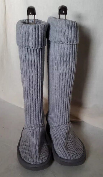 UGG Boots Classic Cardy Knit Sweater Sock Blue Womens Uk 4 Eu 37 Vintage Y2K