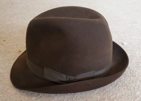 CHRISTY'S HAT Epsom Trilby Mens Small 6 3/4 Sable Brown Fine Felt