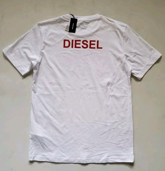 DIESEL T Shirt Tshirt Mens XS Alphabet White Cotton Regular Fit New With Tags