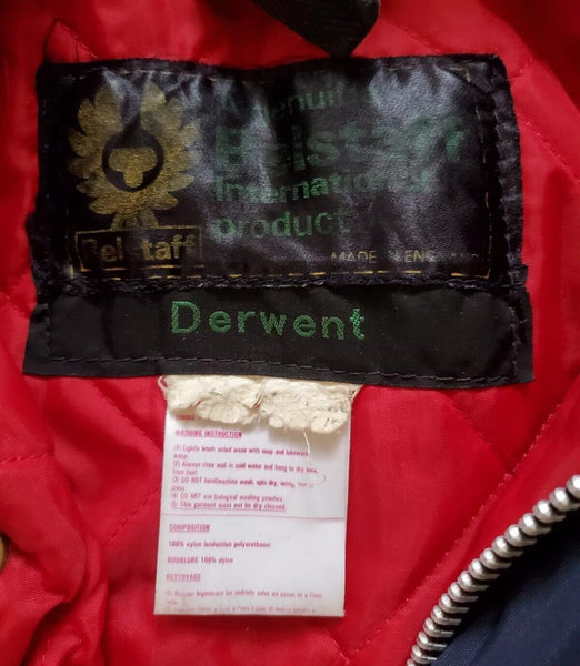 Vintage Belstaff Derwent Parka Coat Mens L Blue Quilted Lining Original 1970s Uk
