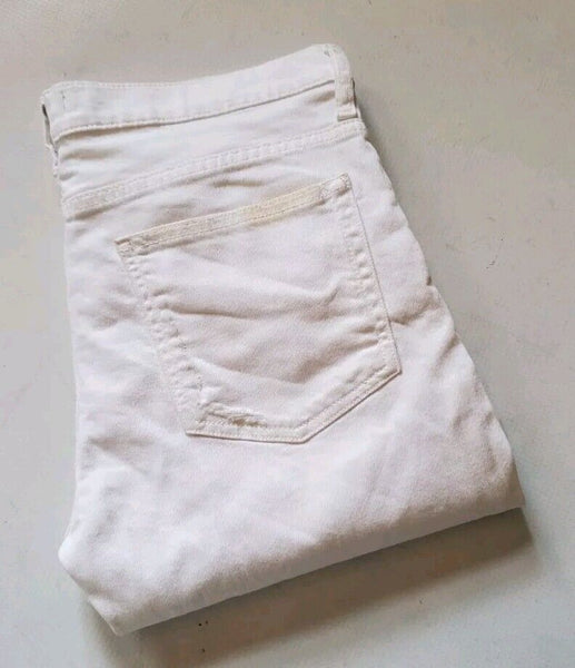 THE KOOPLES Jeans Womens W 29 L 30 Fitted White Stretch Denim Skull Detail