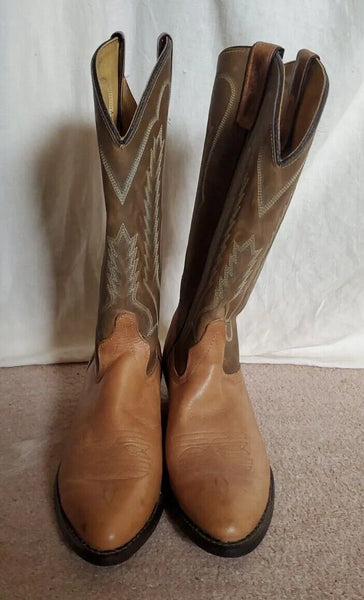 TEXAS BRAND BOOTS Mens UK 10 EU 44 USA 10.5 Embroidered Tan Leather Rrp $490