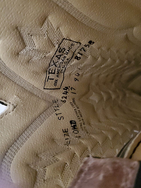 TEXAS BRAND BOOTS Mens UK 10 EU 44 USA 10.5 Embroidered Tan Leather Rrp $490