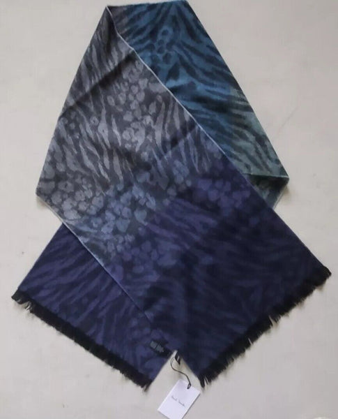PAUL SMITH Scarf Big Cat Weave Cashmere Wool Made in UK Rrp £189