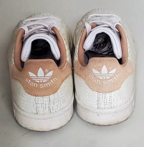 ADIDAS Stan Smith Womens Uk 6 Eu 39 White Striated Leather Pink Suede